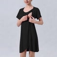 thumbnail image 4 of Maternity Nursing Dress for Women, Soft and Comfortable Round Neck Short Sleeve Nightgown for Sleeping and Home Wear, 4 of 6