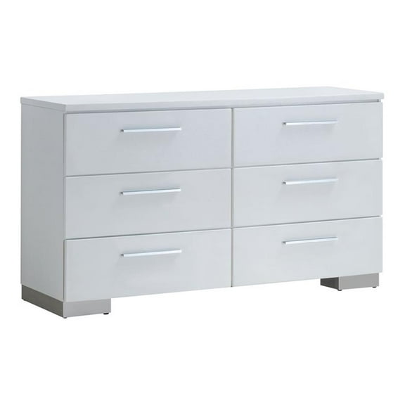 Furniture of America Krister Contemporary Wood 6-Drawer Dresser in White