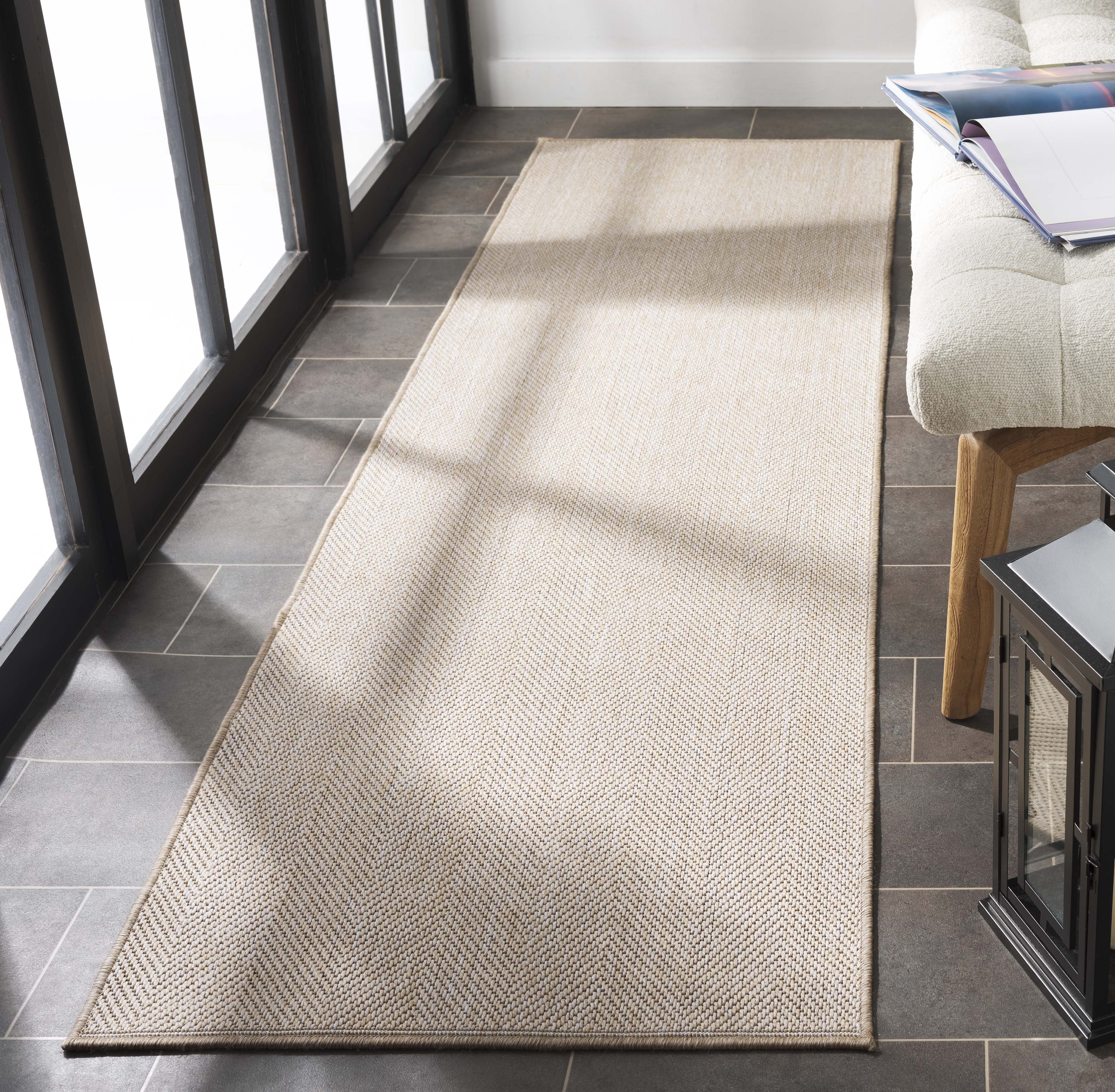SAFAVIEH Sisal Performance Tendrils Solid Indoor/Outdoor Runner Rug, Beige, 2'2" x 8'