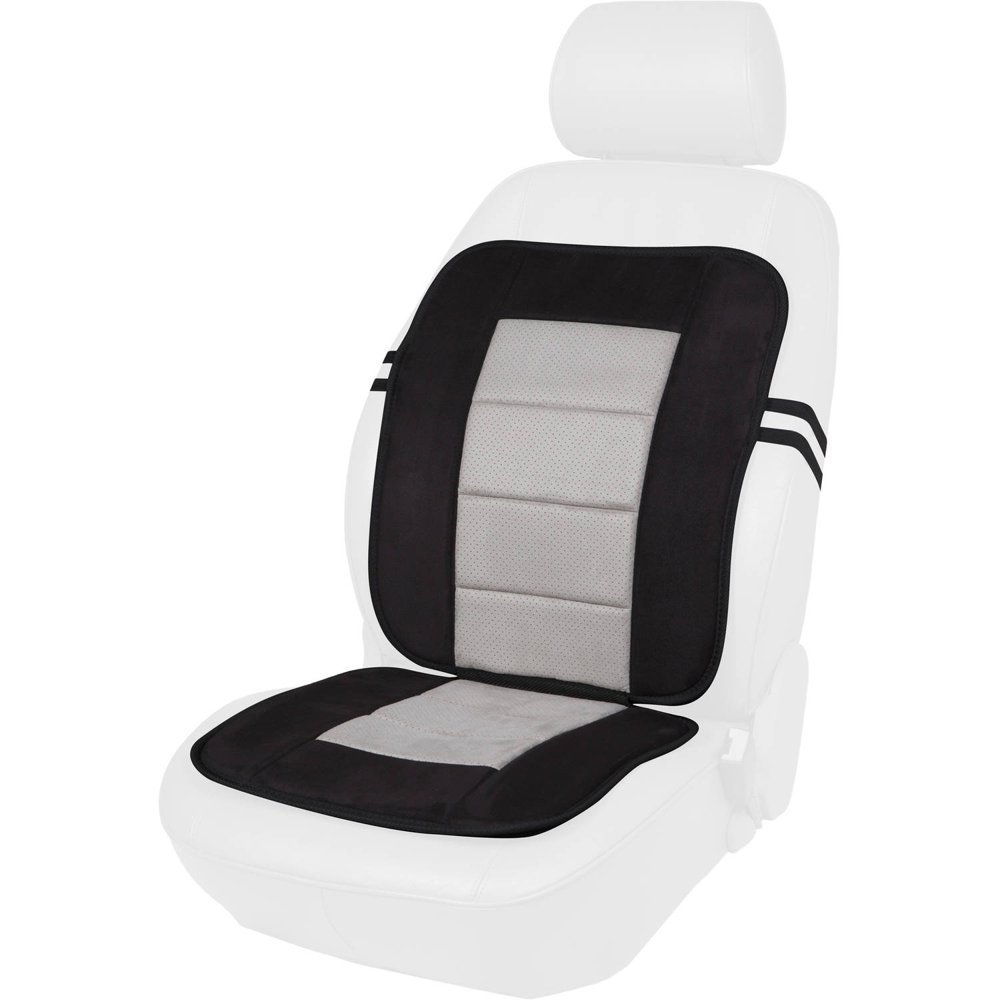 Kool Kooshion 60286705B Microsuede Full Seat Cushion, Black and Gray