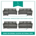 thumbnail image 3 of Leather L-Shaped Sectional Sleeper Couch with Pull-Out Bed - Small Living Room Sofa for Compact Spaces- Color:Gray,Fabric:Air Leather, 3 of 3