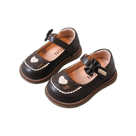 

Wazshop Kids Flats Comfort Mary Jane Sandals Bowknot Dress Shoes Lightweight Ankle Strap Princess Shoe Girls School Anti-Slip Brown 4C