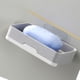 thumbnail image 3 of Soporte de plástico gris de un solo nivel, caja de jabón para inodoro, montaje en pared, sin necesidad de taladro, rejilla de drenaje para baño, 3 of 5