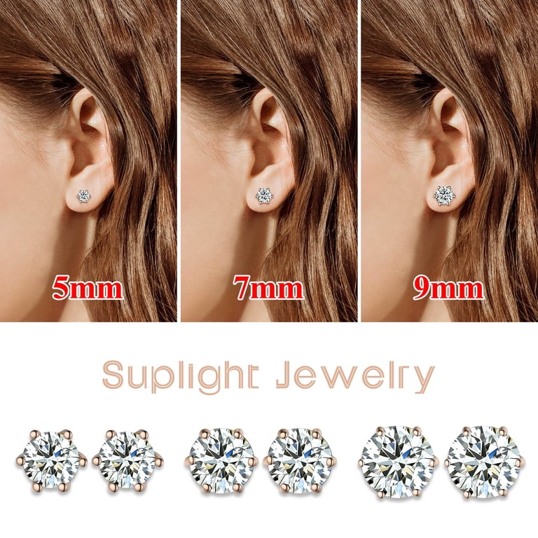 Suplight 925 Sterling Silver Black Cubic Zirconia Studs photo 3
