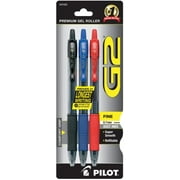Pilot G2 Retractable Premium Gel Fine Point Roller Ball Pens, Assorted Colors 3 ea (Pack of 6)