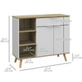 thumbnail image 3 of HOMCOM Modern Sideboard Kitchen Storage Cabinet with Drawer and Shelves, 3 of 10