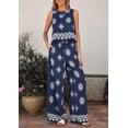 thumbnail image 3 of PRETTYGARDEN Women's Summer 2 Piece Lounge Sets Boho Floral Tank Tops Flowy Wide Peg Pants Travel Beach Vacation Outfits, 3 of 10