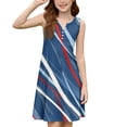 thumbnail image 4 of CCRFTGI 4th of July Dresses for Kids Girls Size 8 Cute Striped A-Line Dress Party Patriotic Sleeveless V Neck Girls Dresses Summer Stylish Dresses Sky Blue 5-6 Years, 4 of 5