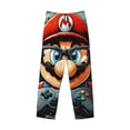 thumbnail image 4 of Sigee Mario F Print Men's Pajama Pants - Soft Lounge Sleep Bottoms with Elastic Waistband and Pockets-Small, 4 of 9
