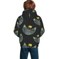 thumbnail image 6 of Kll Unisex Kids Boys Girls Hooded Pocket Pullover Hoodies-Faces Of The Cat, 6 of 9