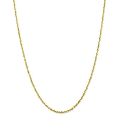 10k Yellow Gold 2.25mm Sparkle-Cut Extra-Lite Rope Chain Bracelet - Length: 7 to