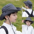 thumbnail image 3 of Children Summer Flap Cap Adjustable Wide Brim Cap Boy Girl Bucket Hats UV Protection Outdoor Beach Sun Hat, 3 of 6
