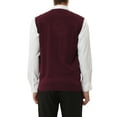 thumbnail image 3 of MODA NOVA Big & Tall Men's Casual Argyle Vest Sweater Slim Fit Knit Pullover Red LT, 3 of 5
