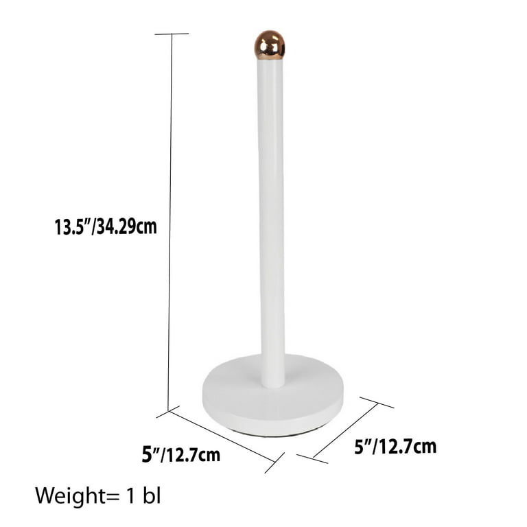 Home Basics Grove Free Standing Paper Towel Holder with Weighted Base,  White, KITCHEN ORGANIZATION