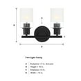thumbnail image 2 of Designers Fountain Cedar Lane 2 Light Matte Black Bathroom Vanity Light Fixture, D236M-2B-MB, 2 of 2