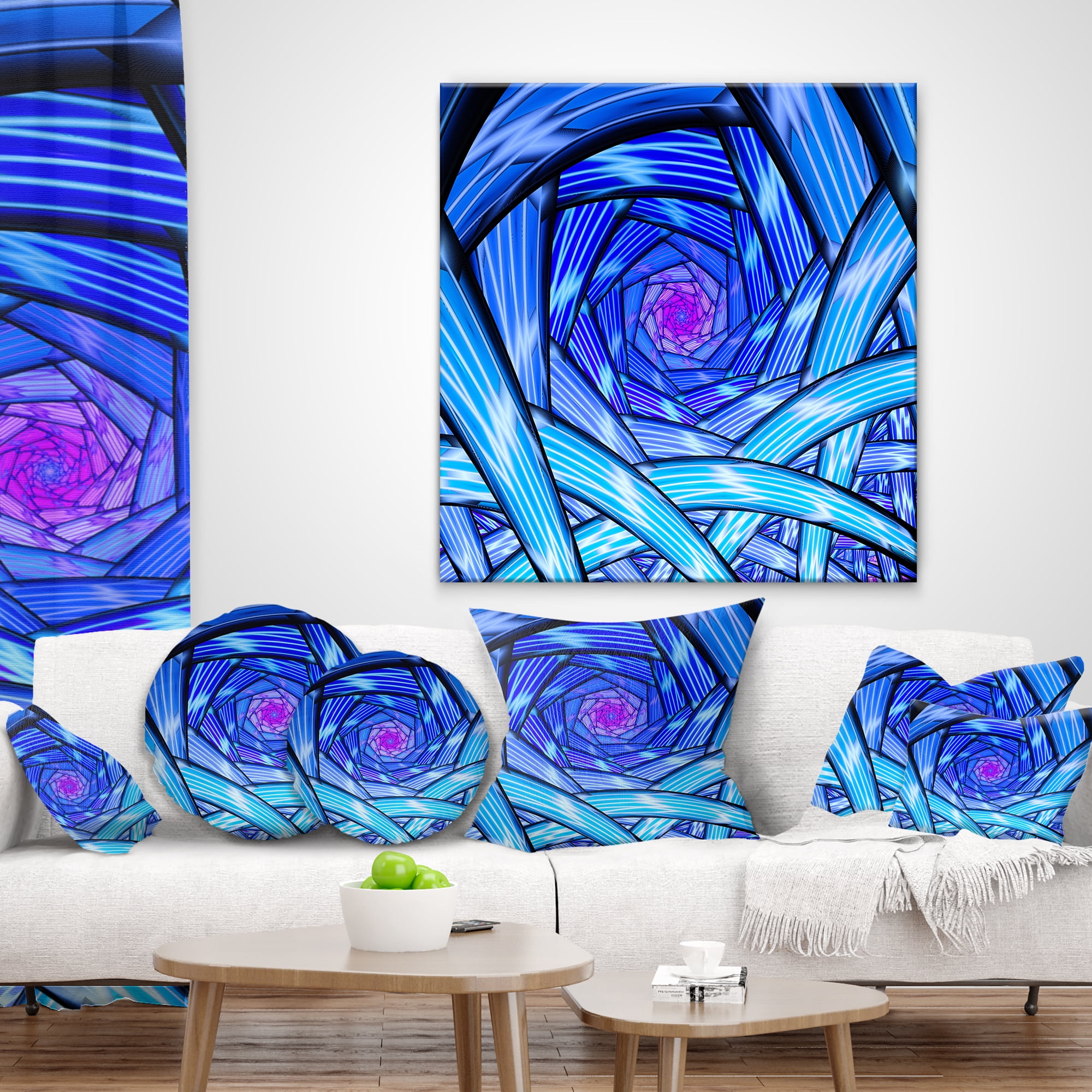 Designart Mysterious Psychedelic Fractal Pattern - Abstract Throw Pillow - 16x16