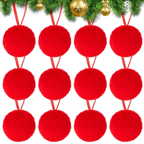 Adornos de bolas navideñas, colgante para árbol de Navidad, 12 adornos navideños aptos para adornos colgantes rojos de 6 cm, bolas para árboles de Navidad.
