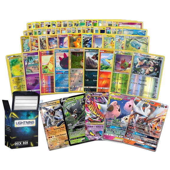 Lote de cartas Pokémon de 100 cartas con Legendary Ultra Rare + caja