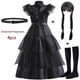 thumbnail image 2 of Vestidos de carnaval miércoles Addams disfraz de Cosplay para niña 2023 nuevo adolescente niños malla fiesta noche Vestidos largos 5 10 14 YrsKid 130cm Gao Jinjia LED, 2 of 2