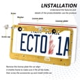 thumbnail image 3 of Aluminum License Plate Frame 2 Pack Car Exterior Accessory Car Tag Holder for Front Rear Plates Cars Decor Honey Jars and Bees Pattern, 3 of 7