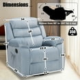 thumbnail image 2 of Rocking Reclining Chair with Overstuffed Back and Seat, 360° Swivel Recliner Chairs for Small Spaces, Rocker Single Sofa Seat for Living Room, Bedroom (Grey), 2 of 5