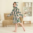 thumbnail image 4 of FORMRS Niños Bathrobe Unisex Hooded Robe Soft Plush Pajamas Sleepwear, Size 2-3T, Pink Abstract, 4 of 7