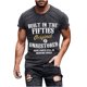 thumbnail image 1 of Carta de los Hombres Impresa Cuello Redondo Manga Corta Superior, Moda Casual Camiseta para el Uso Diario de Verano, 1 of 9