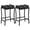 Black 2pcs, variant on Ataucjin Bar Stools Set of 2, Saddle Stools 26 Inch Counter Height Modern Barstools with Thick Seat, Kitchen Counter Seat with Footrests, Faux Leather Saddle Stools