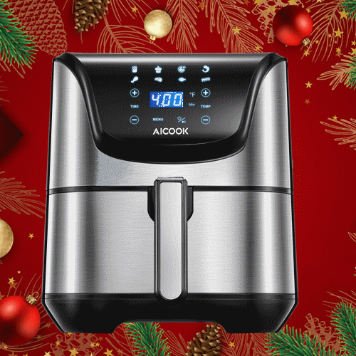 AICOOK Air Fryer 5.8Qt, DishwasherSafe, 40 Recipe, Roasting, Baking