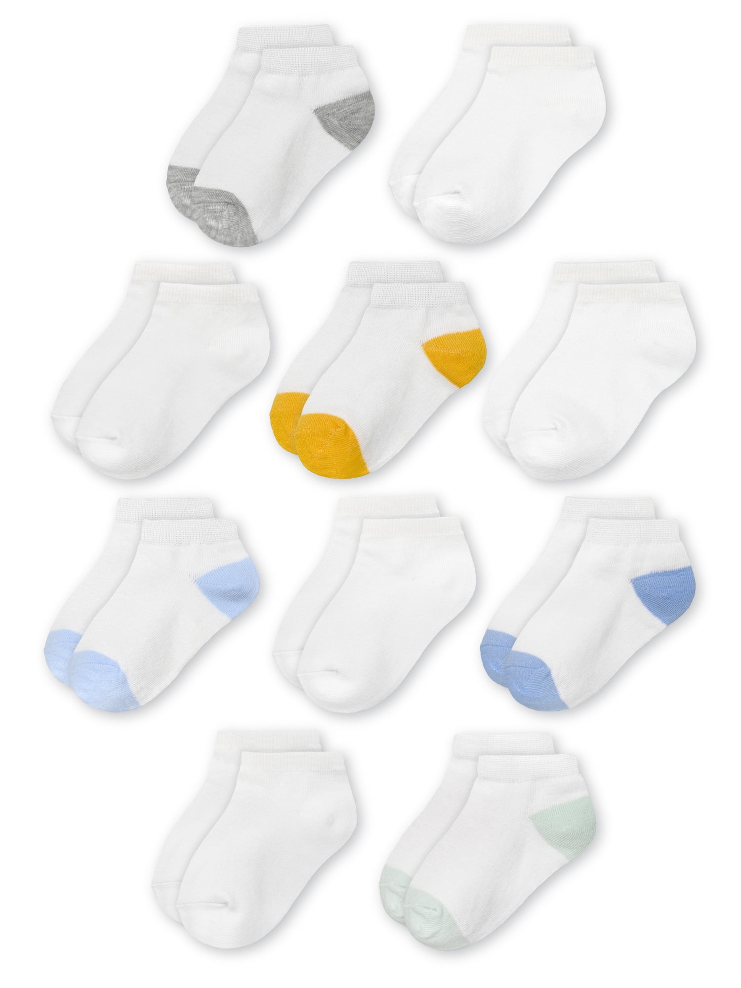 Wonder Nation Baby Low Cut Socks, 10 Pack, 0M- 5T