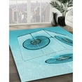 thumbnail image 3 of Ahgly Company Machine Washable Indoor Rectangle Transitional Dark Turquoise Green Area Rugs, 7' x 9', 3 of 7