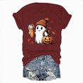 thumbnail image 5 of TOWED22 Halloween Shirt for Women Funny Ghost Costume Tshirts Halloween Short Sleeve Graphic Tee Tops(Wine,XXL), 5 of 6