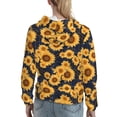 thumbnail image 7 of Sikiie Navy Blue Plaid Sunflower Women's Casual Hoodies Long Sleeve Lightweight Pullover Tops Loose Sweatshirt-X-Large, 7 of 7