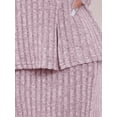 thumbnail image 5 of DARING DIVA Women's Knit Long Sleeve Ribbed Sleepwear Soft Crewneck Sets M Purple, 5 of 7