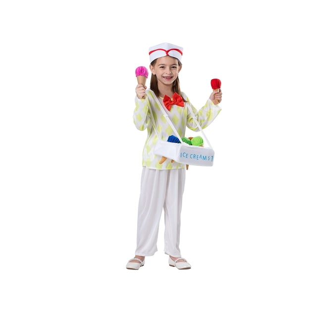 Vendedor de helados Costume Dress Up America para niños con accesorios