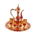 thumbnail image 2 of GROWTH TANK Household Coffee Pot Set Teapot Tray and 6 Cups Tea Serving Set for Dining Table Red, 2 of 9