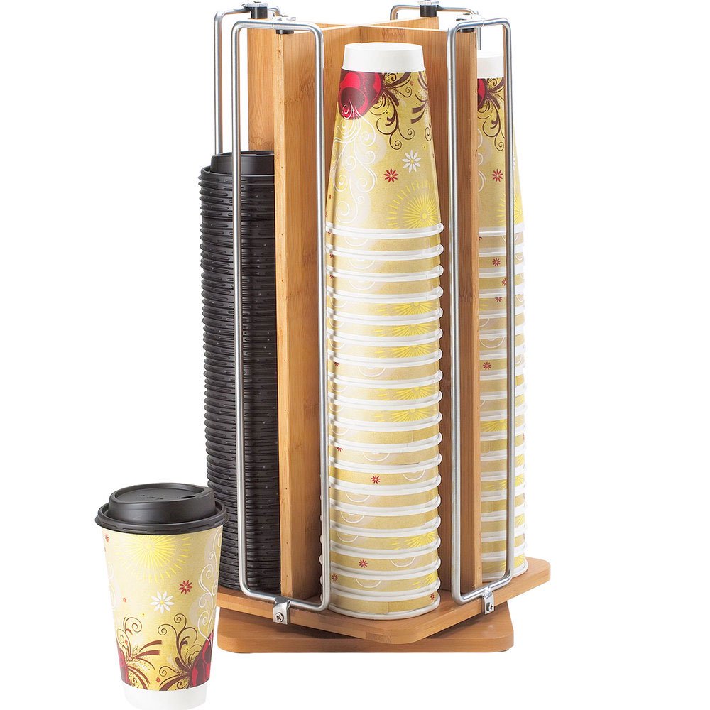 rotating bamboo cosmetic vanity organizer