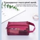 thumbnail image 5 of Fasiaou Red Mesh Storage Bags Casual Travel Mini Zipper Pouch Small Wallet Bags Nylon ID Credit Card Holder Mesh Cosmetic Bag Transparent File Bag, 5 of 6