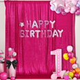 thumbnail image 2 of Hot Pink PartyDelight Sequin Backdrop, Photography, Christmas Backdrop, 6FT x 8FT, 2 of 5