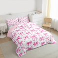 thumbnail image 3 of Manfei Girly Pink Bowknot Bedding Comforter Set for Kids, Kawaii Love Heart Twin Comforter Sets, Princess Cartoon Theme Reversible Bedding Set, Ultra Soft Home Decor, 2pcs, 3 of 8