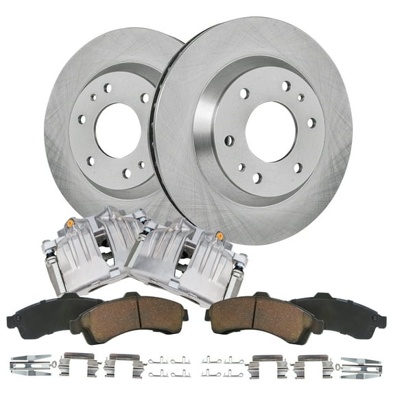 Detroit Axle - 305mm Front Brakes and Rotors Brake Pads Brake Calipers Replacement for GMC Envoy Fits select: 2004-2005 CHEVROLET TRAILBLAZER LS/LT, 2002-2003 CHEVROLET TRAILBLAZER