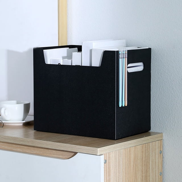 Caja de Almacenamiento Cola Organizador de Carpetas Estuche de Almacenamiento Negro