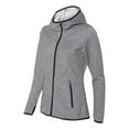 thumbnail image 2 of Weatherproof Heat Last Women's Fleece Tech Full-Zip Hooded Sweatshirt W18700 Heather Storm XL, 2 of 5