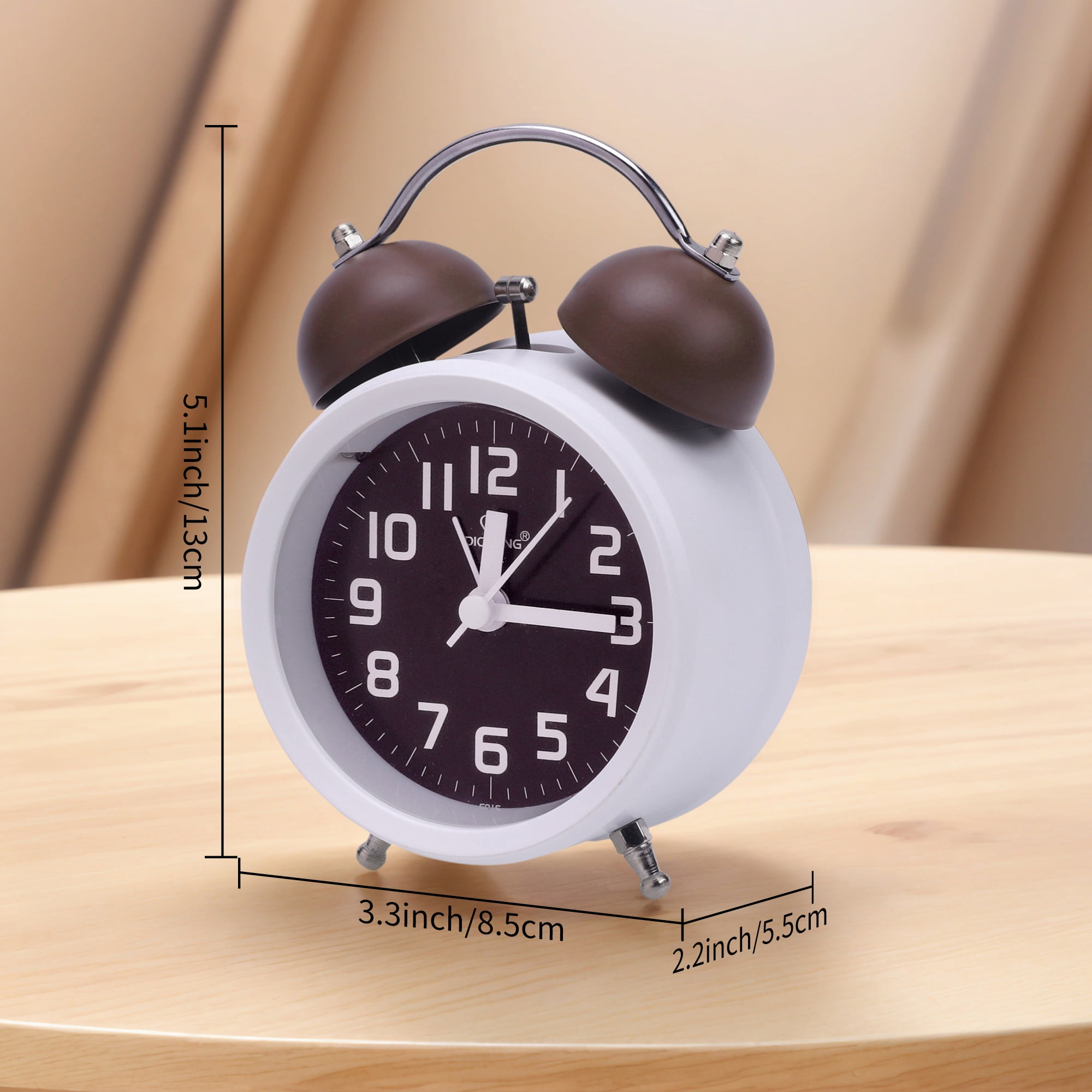 Unique Bargains Classic Mechanical Alarm Clock Bedroom Drak Pink 3.3"L x 2.2"W x 5.1"H