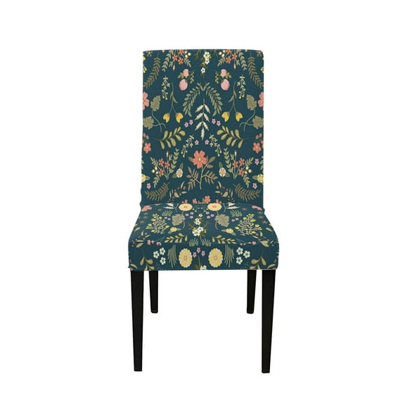 Vintage floral Waterproof Dining Room Chair Covers, Super Fit Stretch Jacquard Parson Chairs Slipcovers Removable Washable Chair Seat Protectors for Home, Kitchen, Banquet ONE SIZE