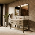 thumbnail image 2 of Woodhaven 60 in W x 22 in D Grey Oak Double Bath Vanity and Carrara Marble Top, 2 of 9