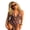 Light Brown, variant on Women's Halter Bodysuit Stylish Hot-fix Rhinestone Design Slim Fit Deep V Neck Romper