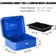 thumbnail image 3 of Caja de efectivo con cerradura de llave, caja de dinero portátil de metal de doble capa, 3 of 5