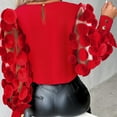 thumbnail image 4 of SNKSDGM Chemises à Manches Longues pour Femmes Chemises à Manches Longues pour Femmes Blouse Noire à Col Rond en Maille Brillante Manches Longues Hauts Slim m, 4 of 8