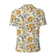 thumbnail image 3 of Xecao Autumn Pumpkins Leaves for Mens' Casual Short Sleeve Button-Down Polo Shirts for a Classic Golf Look, 3 of 9